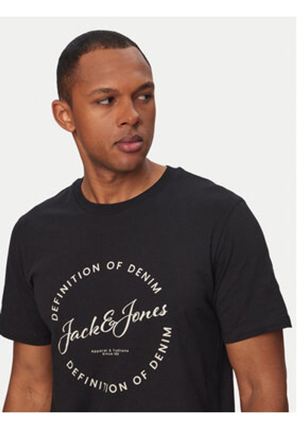 Jack & Jones T-Shirt Grayson 12288377 Czarny Regular Fit. Kolor: czarny. Materiał: bawełna
