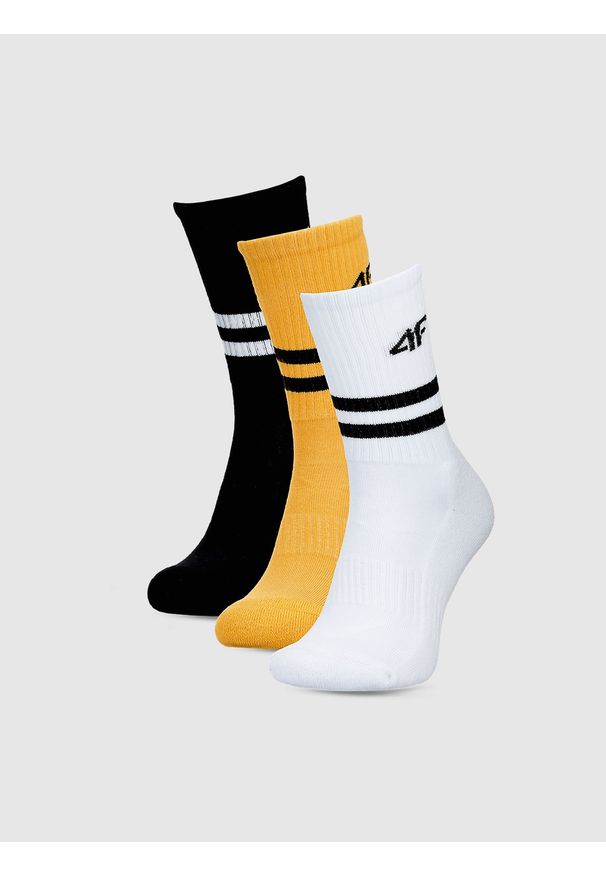 4f - 4F Skarpetki casual za kostkę (3-pack) uniseks 4F x Drift Masters - multikolor 35-38. Kolor: wielokolorowy. Materiał: włókno, elastan, poliamid, bawełna, materiał