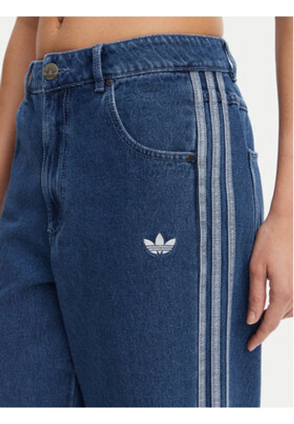 Adidas - adidas Jeansy adicolor Denim 3-Stripes JD2574 Niebieski Wide Leg. Kolor: niebieski