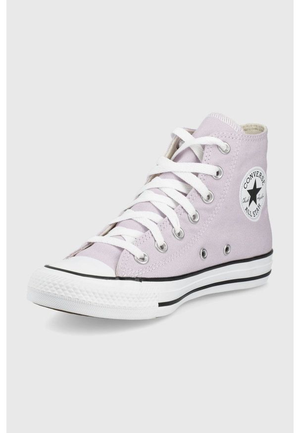 Converse trampki Chuck Taylor All Star damskie kolor fioletowy. Nosek buta: okrągły. Zapięcie: sznurówki. Kolor: fioletowy. Materiał: guma