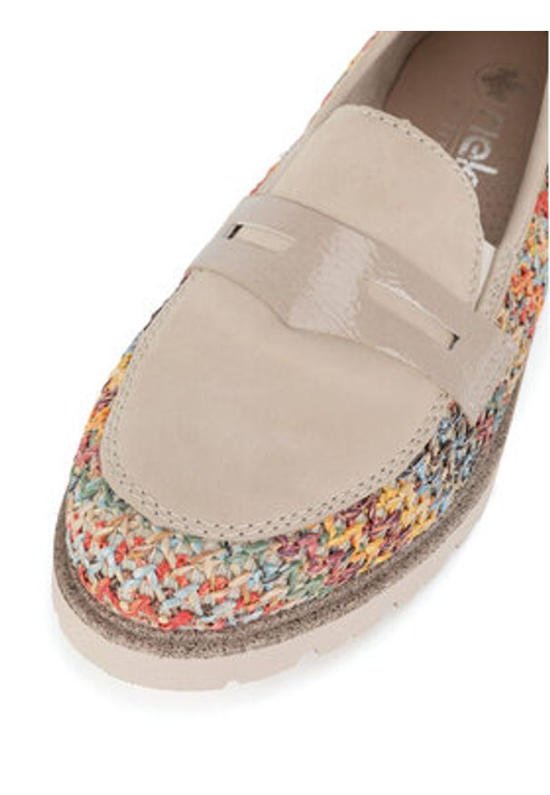 Rieker Mokasyny 45562-90 Kolorowy. Materiał: materiał, syntetyk. Wzór: kolorowy