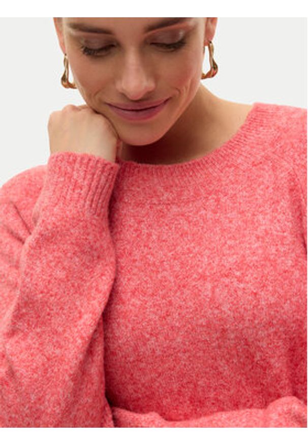 Vero Moda Sweter Doffy 10201022 Różowy Regular Fit. Kolor: różowy. Materiał: syntetyk