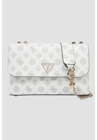 Guess - GUESS Biała damska torebka Eco Erica. Kolor: biały. Materiał: skórzane. Styl: elegancki