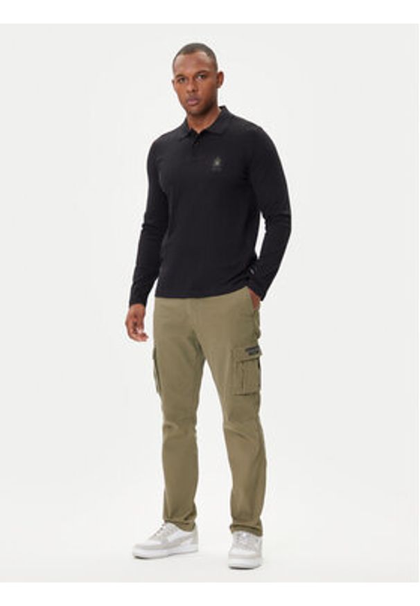 Aeronautica Militare Polo 252PO1886UJ00703 Czarny Regular Fit. Typ kołnierza: polo. Kolor: czarny. Materiał: bawełna