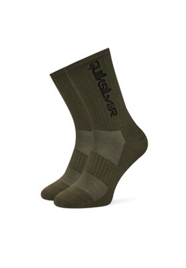 Quiksilver Skarpety długie AS_QUIKSILVER_100W_SS25 (3-PACK) Khaki. Kolor: brązowy. Materiał: bawełna, materiał