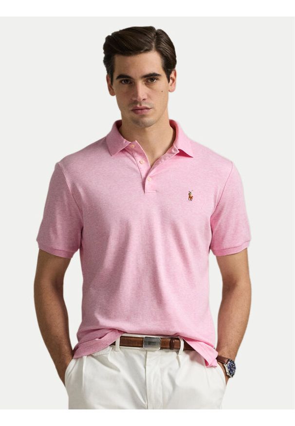 Polo Ralph Lauren Polo 710704319167 Różowy Slim Fit. Typ kołnierza: polo. Kolor: różowy. Materiał: bawełna