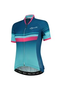 ROGELLI - Damska koszulka kolarska IMPRESS z krótkim rękawem, niebiesko-różowa. Kolor: niebieski, wielokolorowy, różowy. Długość rękawa: krótki rękaw. Długość: krótkie. Sport: kolarstwo
