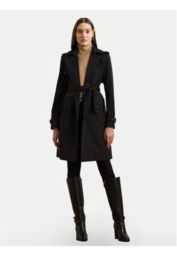 Lauren Ralph Lauren - LAUREN RALPH LAUREN Płaszcz przejściowy 297967122001 Czarny. Kolor: czarny. Materiał: bawełna, syntetyk