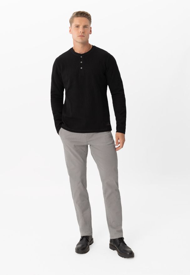 Volcano - Materiałowe spodnie R-MATEO. Okazja: na co dzień. Materiał: materiał. Wzór: geometria. Styl: klasyczny, casual, elegancki