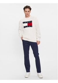 Tommy Jeans Sweter Flag DM0DM17762 Écru Relaxed Fit. Materiał: syntetyk #5