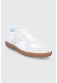 Sisley buty kolor biały. Nosek buta: okrągły. Zapięcie: sznurówki. Kolor: biały. Obcas: na obcasie. Wysokość obcasa: niski #3