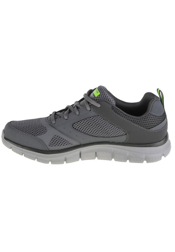 skechers - Buty do chodzenia męskie Skechers Tracksyntac. Zapięcie: sznurówki. Kolor: szary. Materiał: guma, materiał, syntetyk, tkanina. Szerokość cholewki: normalna. Sport: turystyka piesza
