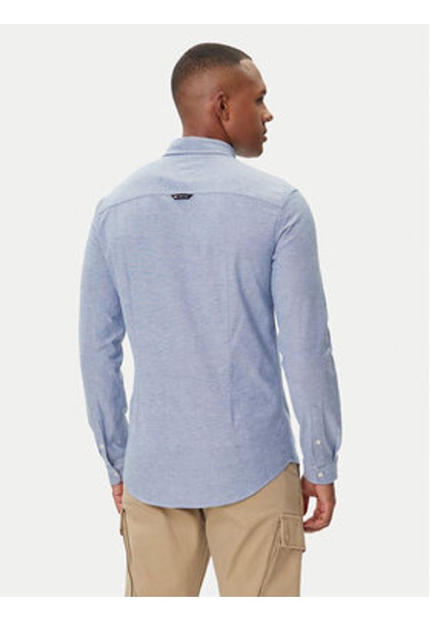 Tommy Jeans Koszula Oxford DM0DM09594 Niebieski Slim Fit. Kolor: niebieski. Materiał: bawełna