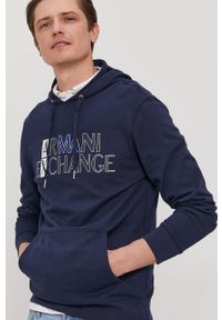 Armani Exchange - Bluza bawełniana. Okazja: na co dzień. Kolor: niebieski. Materiał: bawełna. Styl: casual #3