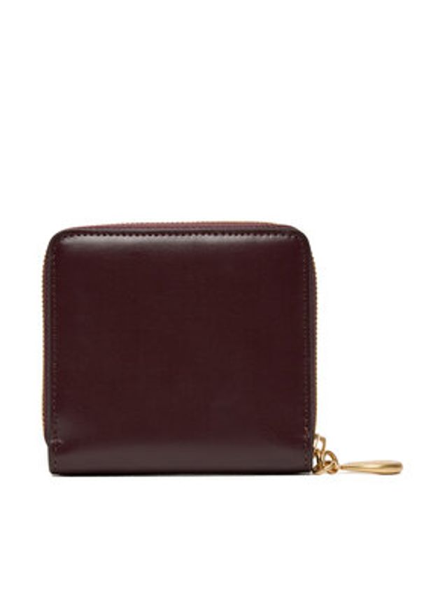 Calvin Klein Portfel Hardware Square Zip Around LV04F1044G Bordowy. Kolor: czerwony. Materiał: skóra