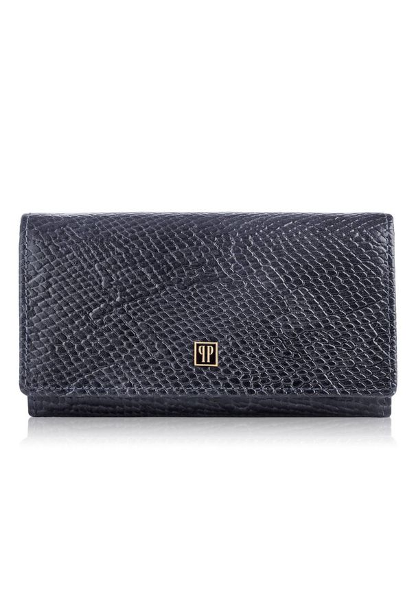 Portfel damski ciemnoszary PAOLO PERUZZI T-09-BL. Kolor: szary. Materiał: skóra
