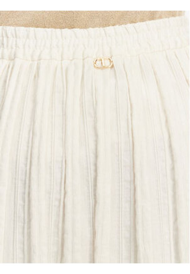 TwinSet - TWINSET Spódnica trapezowa 251TT2143 Écru Loose Fit. Kolor: kremowy. Materiał: bawełna
