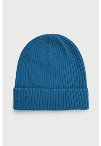 Sisley czapka bawełniana bawełniana. Kolor: niebieski. Materiał: bawełna