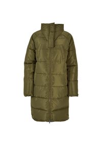 Damska kurtka z wysokim dekoltem Urban Classics. Kolor: zielony. Materiał: puch. Sezon: zima. Styl: elegancki #1