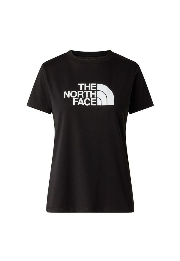 Koszulka damska The North Face Evolution Half Dome 0A8FX6JK31 - czarna. Kolor: czarny. Materiał: bawełna, poliester. Długość rękawa: krótki rękaw. Długość: krótkie. Wzór: nadruk