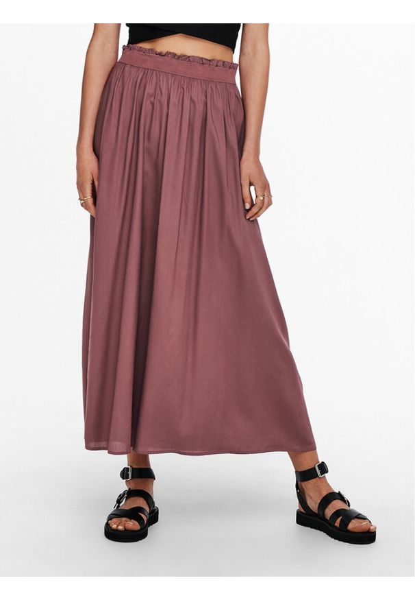 only - ONLY Spódnica maxi Venedig 15164606 Różowy Regular Fit. Kolor: różowy. Materiał: wiskoza