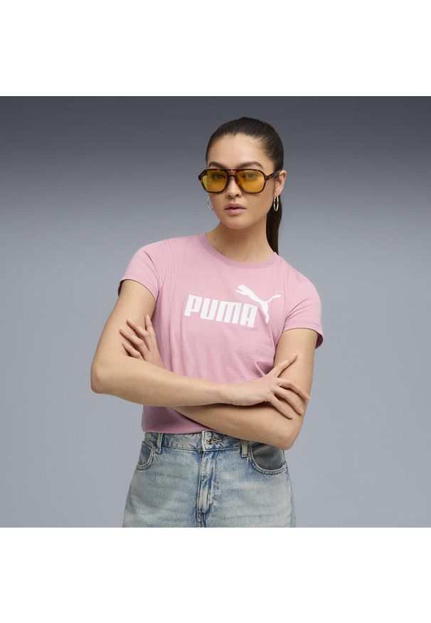 Puma - Damska koszulka z logo ESS No. 1 PUMA Poised Pink. Kolor: różowy. Sport: fitness