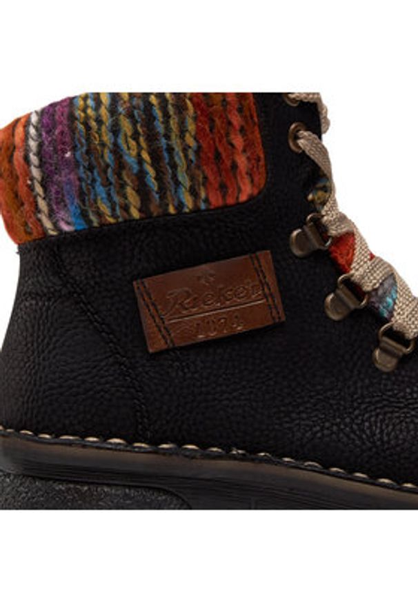 Rieker Botki 73343-00 Czarny. Kolor: czarny. Materiał: skóra