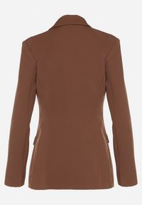 Born2be - Brązowa Taliowana Marynarka VICES z Usztywnionymi Ramionami Aravita. Okazja: na co dzień. Kolor: brązowy. Styl: elegancki, casual, klasyczny #2