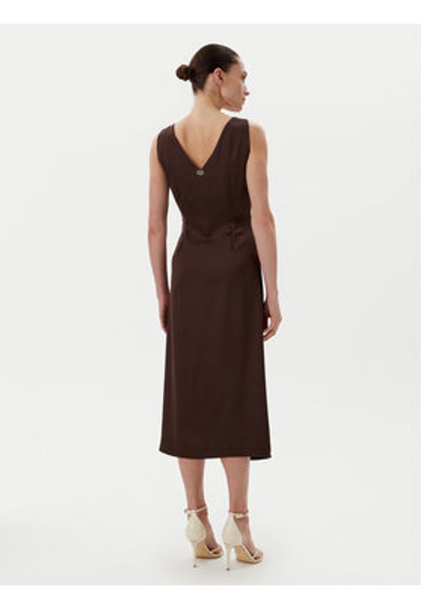 Rinascimento Sukienka koktajlowa CFC0122928003 Brązowy Regular Fit. Kolor: brązowy. Materiał: syntetyk. Styl: wizytowy