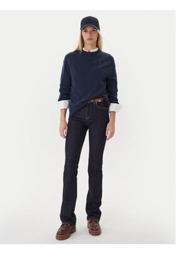 TOMMY HILFIGER - Tommy Hilfiger Sweter WW0WW46438 Granatowy Regular Fit. Kolor: niebieski. Materiał: wełna