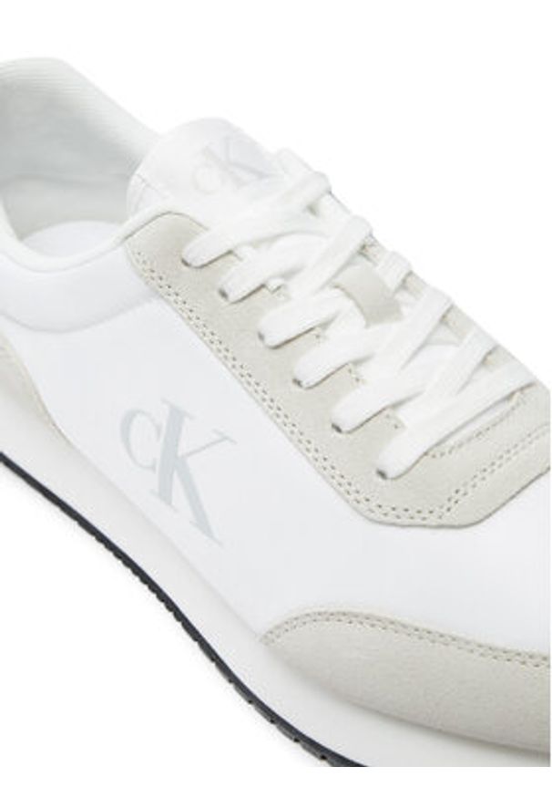 Calvin Klein Jeans Sneakersy Retro Runner YM0YM01119 Écru. Materiał: zamsz, skóra