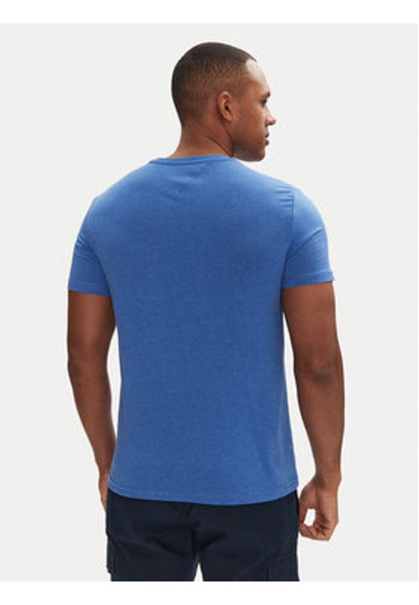 Tommy Jeans T-Shirt Jaspe DM0DM20363 Niebieski Slim Fit. Kolor: niebieski. Materiał: bawełna