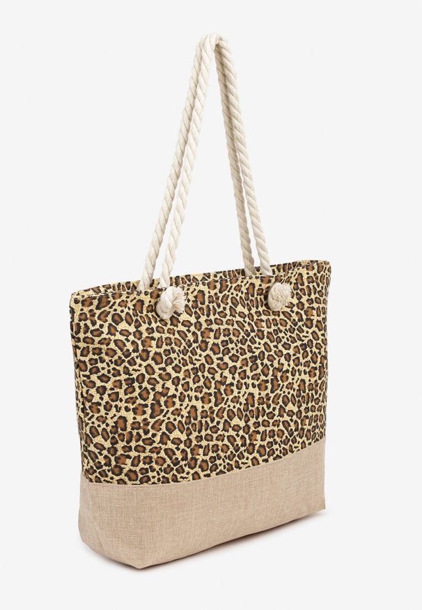 Renee - Brązowa Plażowa Torebka Typu Shopper ze Sznurkiem Reveirra. Kolor: brązowy. Sezon: lato. Styl: casual