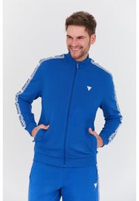Guess - GUESS Niebieska męska bluza Full Zip, Rozmiar XXL. Kolor: niebieski