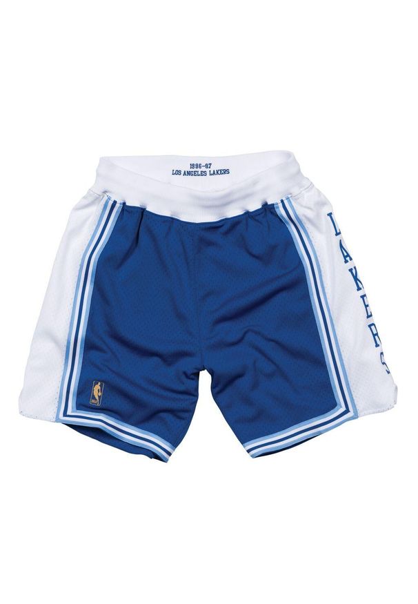 Mitchell & Ness - Szorty Los Angeles Lakers Authentic Alternate 1996/97. Kolor: niebieski. Materiał: poliester. Wzór: haft. Sport: koszykówka