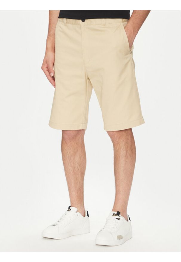 Hugo - HUGO Szorty materiałowe Darik241 50505857 Beżowy Regular Fit. Kolor: beżowy. Materiał: syntetyk