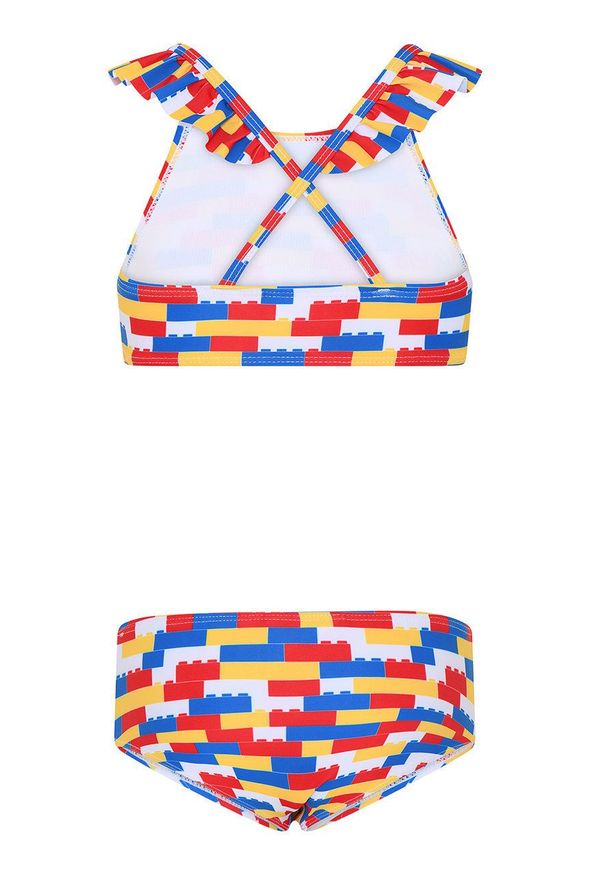 LEGO Wear - Lego Wear strój kąpielowy dziecięcy kolor czerwony. Kolor: czerwony. Materiał: materiał. Rodzaj stanika: odpinane ramiączka