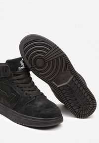 Born2be - Czarne Płaskie Sneakersy za Kostkę z Ozdobnymi Przeszyciami Moonwera. Wysokość cholewki: za kostkę. Nosek buta: okrągły. Zapięcie: sznurówki. Kolor: czarny. Materiał: materiał. Obcas: na obcasie. Wysokość obcasa: niski #3