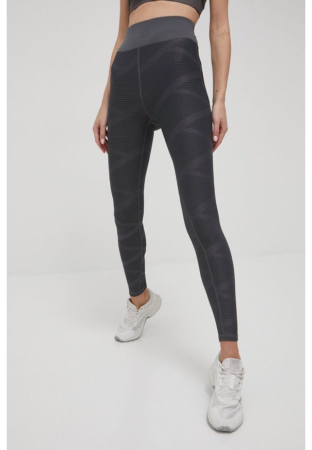 Only Play legginsy treningowe damskie kolor szary wzorzyste. Kolor: szary. Materiał: skóra, poliamid, materiał