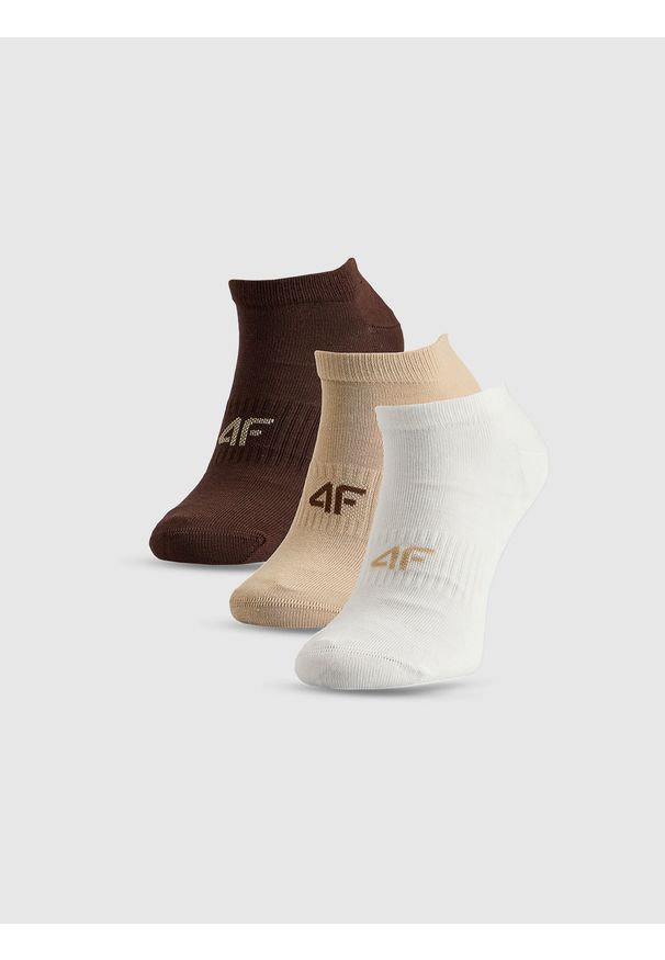 4f - 4F Skarpetki stopki (3-pack) damskie - multikolor 35-38. Kolor: wielokolorowy. Materiał: dzianina, bawełna