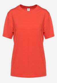 Born2be - Czerwony Bawełniany T-shirt o Luźnym Kroju z Krótkim Rękawem Adalria. Okazja: na co dzień. Kolor: czerwony. Materiał: bawełna. Długość rękawa: krótki rękaw. Długość: krótkie. Styl: klasyczny, elegancki, casual #6