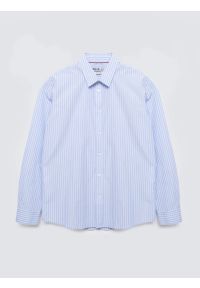 Big-Star - Koszula męska w prążek błękitna Gibinor 400. Okazja: na co dzień. Typ kołnierza: kołnierzyk klasyczny. Kolor: niebieski. Materiał: tkanina, bawełna. Wzór: prążki. Styl: casual, elegancki, klasyczny #3