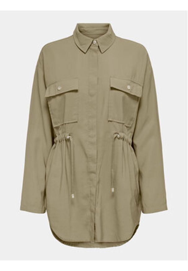 only - ONLY Kurtka przejściowa Nadine 15308614 Khaki Regular Fit. Kolor: brązowy. Materiał: wiskoza