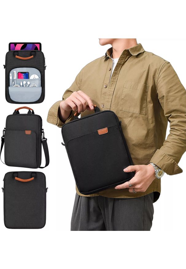 Torba Alogy Torba na laptopa/ iPada Pro Air/ tablet 11-13 cal męska damska Unisex Pasek na ramię etui futerał pokrowiec Alogy saszetka czarna. Kolor: czarny