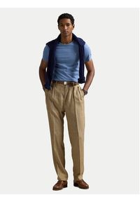 Polo Ralph Lauren T-Shirt 710671438430 Błękitny Custom Slim Fit. Typ kołnierza: polo. Kolor: niebieski. Materiał: bawełna #5