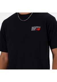 Koszulka męska New Balance MT41908BK – czarna. Kolor: czarny. Materiał: bawełna. Długość rękawa: krótki rękaw. Długość: krótkie. Wzór: aplikacja, napisy #3