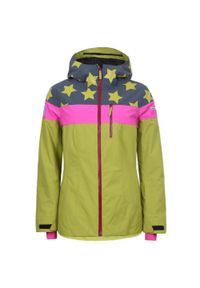 SWISS-SKI - Damska kurtka narciarska Icepeak Clearlake Wadded, wodoodporna, 44. Kolor: szary, fioletowy, wielokolorowy, różowy. Sezon: zima. Sport: narciarstwo #1