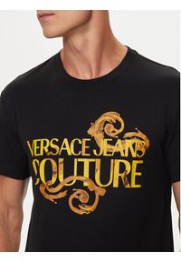 Versace Jeans Couture T-Shirt 76GAHG00 Czarny Regular Fit. Kolor: czarny. Materiał: bawełna