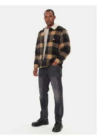 Tommy Jeans Kurtka przejściowa Check Teddy DM0DM22010 Beżowy Regular Fit. Kolor: beżowy. Materiał: syntetyk