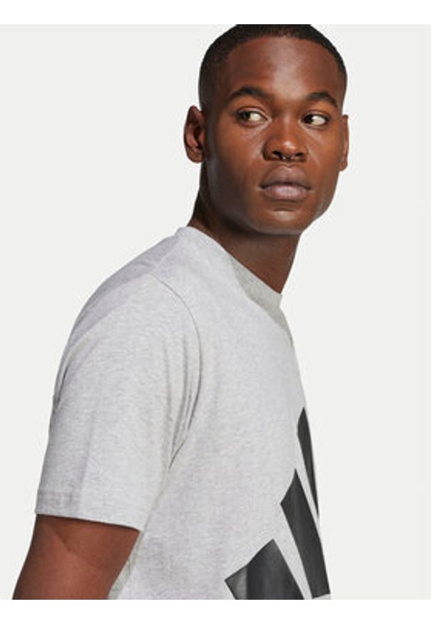 Adidas - adidas T-Shirt Essentials Big Logo JE8948 Szary Regular Fit. Kolor: szary. Materiał: bawełna